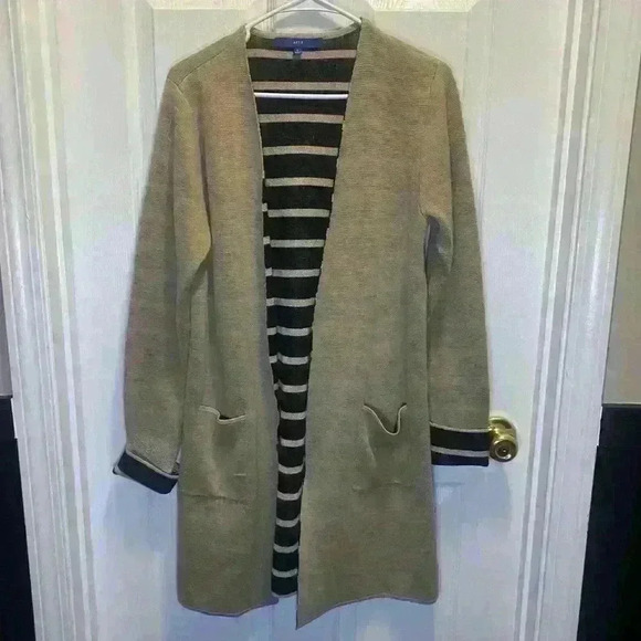 Tan Cream Black Colored Apt. 9 Long Cardigan - Picture 1 of 10